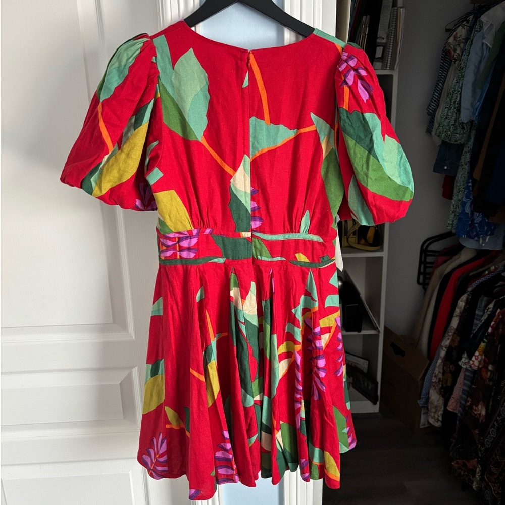 Revolve House of Harlow 1960 Tropical Puff Sleeve Mini Dress 6 - Picture 7 of 10